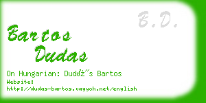 bartos dudas business card